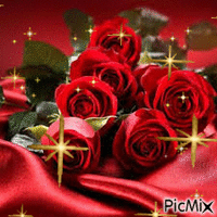Red roses bouquet - Free animated GIF