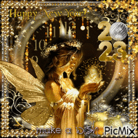 Fairy New year Greetings - Free animated GIF