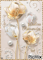 Flores y Perlas - GIF animado gratis