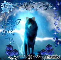 loup bleu - Ilmainen animoitu GIF
