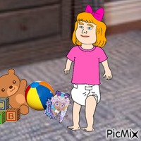 Baby and toys animowany gif
