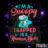 Snoopy is human too - Free animated GIF