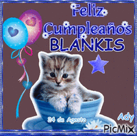 Muchas felicidades Blanquita - GIF animate gratis