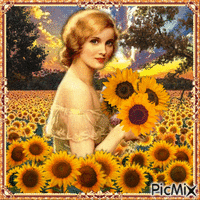 Sonnenblumen Jahrgang - GIF animé gratuit