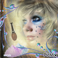 oeil maquillage - Free animated GIF