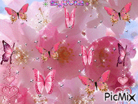 papillon roses ma création a partager sylvie GIF animé
