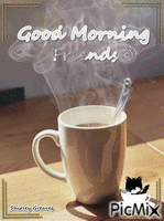 Good morning friends GIF animado