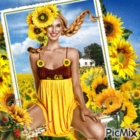 marzia - donna girasole - GIF animado grátis
