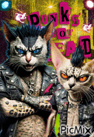 Punk Cats GIF animé