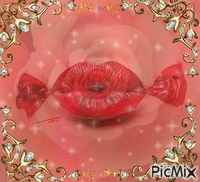 Blooming lips - GIF animasi gratis