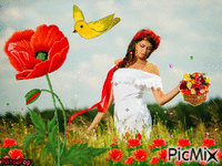 The girl of Spring.. анимиран GIF