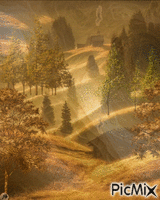 Casas entre árboles GIF animasi