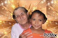 una niña una abuela - Gratis geanimeerde GIF