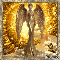 Femme ange doré - GIF animate gratis