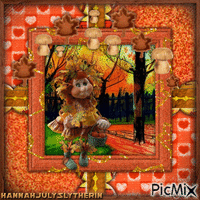 {Scarecrow Lady in Autumn} GIF animé
