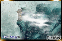 girl in wind Snow - Zdarma animovaný GIF