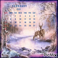 February calendar animovaný GIF
