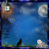 Noche de luna llena..noche de lobisones..... animasyonlu GIF