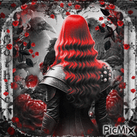 Gothic woman red hair - Besplatni animirani GIF