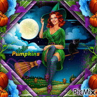 Pin-Up Witch-RM-09-23-23 - Gratis animeret GIF