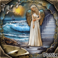 Angel and waves