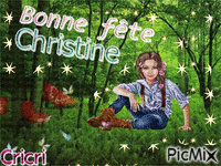 Bonne fête Christine - Безплатен анимиран GIF