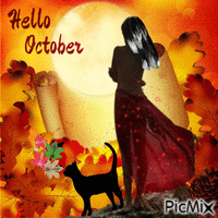 Hello October Gif Animado