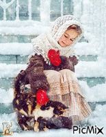Девочка зимой - Δωρεάν κινούμενο GIF