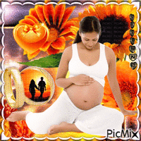 EMELINE -  Femme enceinte... 💛🧡🤍 - GIF animé gratuit