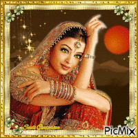 Retrato da beleza indiana - GIF animé gratuit