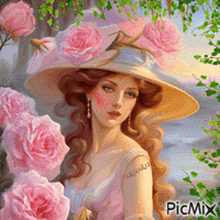 Розовые Розы - Бесплатный анимированный гифка