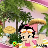 palm tree betty boop - Free animated GIF