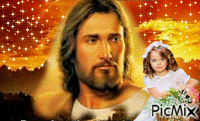 jesus  and kids animovaný GIF