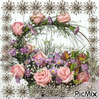 cesta de flores GIF animé