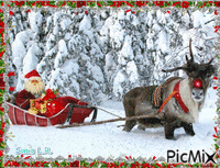 Noel and Rudolph - GIF animé gratuit