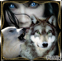 portrait of werewolf - GIF animate gratis
