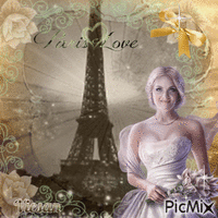 Retrato de una novia en París - Бесплатный анимированный гифка