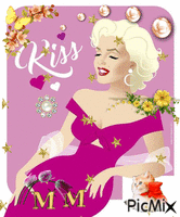 Kiss Marilyn - GIF animé gratuit