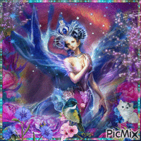 Fantasy art Ange bleu