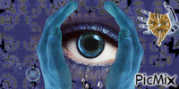 I SEE YOU !!JE TE VOIS  original backgrounds, painting,digital art by tonydanis - 無料のアニメーション GIF