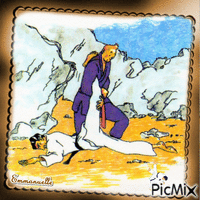 Le judo avec Tintin анимированный гифка
