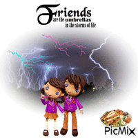 Friends Are The Umbrellas In The Storms Of Life анимированный гифка