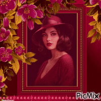 Portrait of a Woman in a Hat - GIF animate gratis