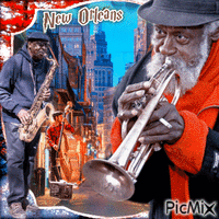 Straßenmusikanten in New Orleans - Ingyenes animált GIF