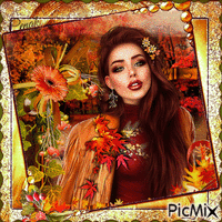 Portrait d'automne multicolore - GIF animado gratis