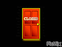 Closed door animoitu GIF