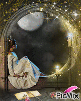 Femme dans la nuit - GIF animate gratis