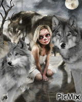 Tres lobos animovaný GIF