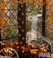 Autumn Window animowany gif