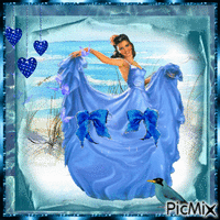 Lady blue - Бесплатный анимированный гифка